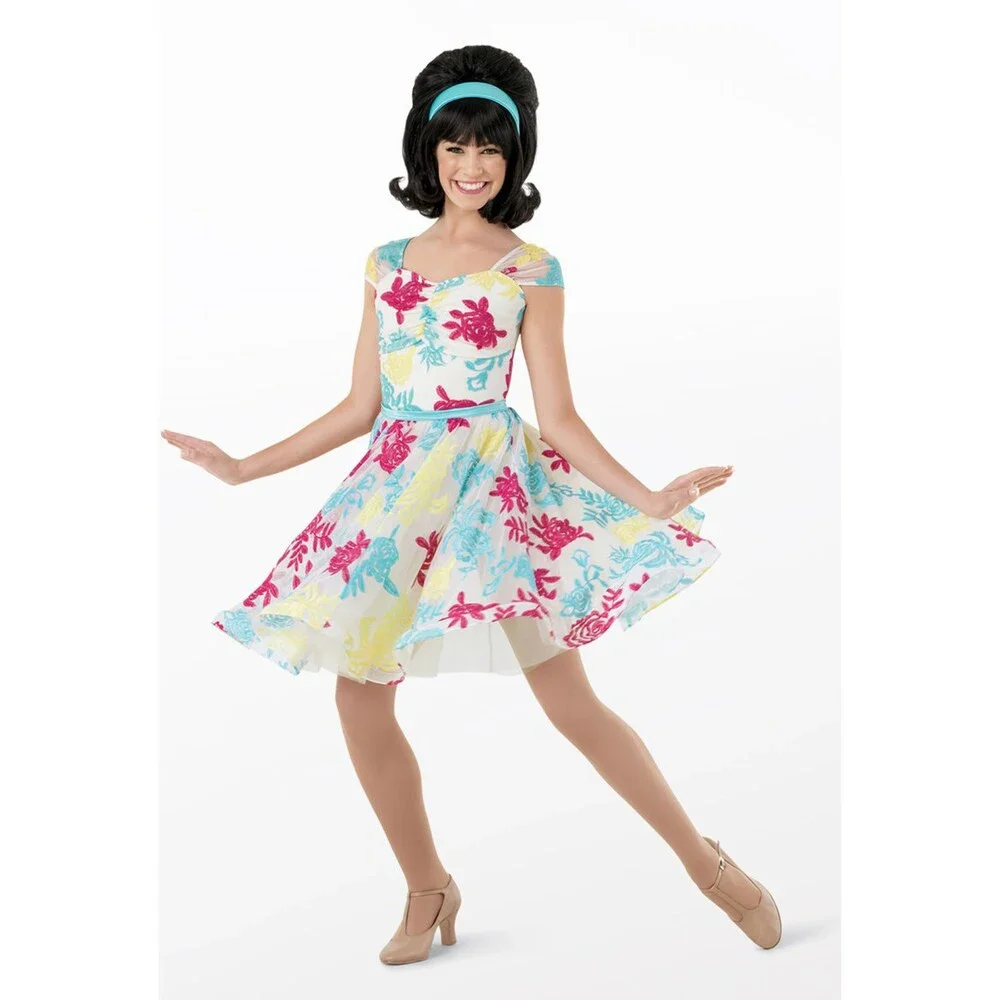 Pre-Owned Dance Costume Weissman 9553 Medium Child Pink 60's Dress Jazz Tap Hai